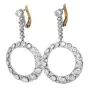 Vintage Old European Diamond Platinum Circle Drop Earrings