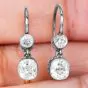Vintage 1.50cts Old Mine Diamond Platinum Gold Drop Earrings|Dover Jewelry|
