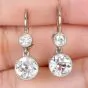Vintage 2.06cttw Diamond Platinum Dangle Earrings |dover jewelry|