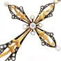 Vintage Diamond Pearl 18K Gold Cross Pendant|Dover Jewelry|