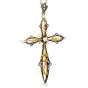Vintage Diamond Pearl 18K Gold Cross Pendant|Dover Jewelry|