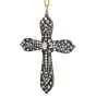 Vintage 4.00cts Diamond Cross Pendant 14K Gold & Silver|Dover Jewelry|