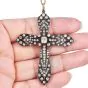 Vintage 4.00cts Diamond Cross Pendant 14K Gold & Silver|Dover Jewelry|