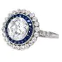 Deco Style  Diamond 2.92cttw Sapphire Platinum Halo Engagement Ring|Dover Jewelry|