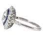 Deco Style  Diamond 2.92cttw Sapphire Platinum Halo Engagement Ring|Dover Jewelry|