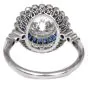 Deco Style  Diamond 2.92cttw Sapphire Platinum Halo Engagement Ring|Dover Jewelry|