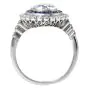 Deco Style  Diamond 2.92cttw Sapphire Platinum Halo Engagement Ring|Dover Jewelry|