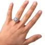 Deco Style  Diamond 2.92cttw Sapphire Platinum Halo Engagement Ring|Dover Jewelry|