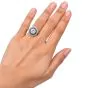 Deco Style  Diamond 2.92cttw Sapphire Platinum Halo Engagement Ring|Dover Jewelry|