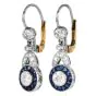 Vintage Old Mine Diamond Sapphire Platinum Drop Earrings|Dover Jewelry|