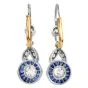 Vintage Old Mine Diamond Sapphire Platinum Drop Earrings|Dover Jewelry|