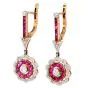 Vintage Diamond 1.60cts  Ruby 18K Gold Flower Earrings|Dover Jewelry|