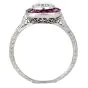 Vintage Ruby 1.63cttw Diamond Platinum Halo Engagement Ring |dover jewelry|