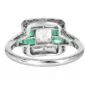 Asscher Cut Diamond 2.10cts Emerald Platinum Ring