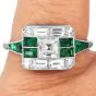 Asscher Cut Diamond 2.10cts Emerald Platinum Ring