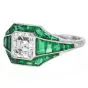 Estate Asscher Cut Diamond 5.21cts Emerald Platinum Ring|Dover Jewelry|