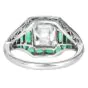 Estate Asscher Cut Diamond 5.21cts Emerald Platinum Ring|Dover Jewelry|