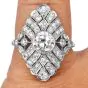 Art Deco Filigree 1.60cts Diamond Platinum Cocktail Ring