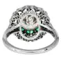  3.21 Carat Diamond & Emerald Platinum Filigree Engagement Ring