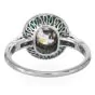 Old Cushion-Cut Diamond  French Emerald Halo Platinum Engagement Ring