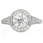 Estate 1.38 carats Diamond Platinum Halo Accent Engagement Ring |Dover Jewelry|