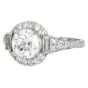 Estate 1.38 carats Diamond Platinum Halo Accent Engagement Ring |Dover Jewelry|
