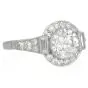 Estate 1.38 carats Diamond Platinum Halo Accent Engagement Ring |Dover Jewelry|