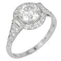 Estate 1.38 carats Diamond Platinum Halo Accent Engagement Ring |Dover Jewelry||
