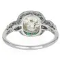 Vintage Deco Style Diamond 2.78carats Emerald Platinum Halo Engagement Ring|Dover Jewelry|
