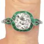 Vintage Deco Style Diamond 2.78carats Emerald Platinum Halo Engagement Ring|Dover Jewelry|