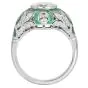Vintage Diamond 3.25carats Emerald Platinum Filigree Engagement Ring|Dover Jewelry|