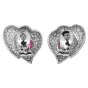 GIA N0-Heat 11.20cts Ruby Diamond Heart Cluster Dome Platinum Clip-on Earrings 
