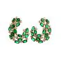 Vintage 10.84ct Diamond & Colombian  Emerald 18K Gold Earrings
