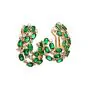 Vintage 10.84ct Diamond & Colombian  Emerald 18K Gold Earrings