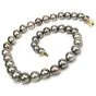Black Pearl Diamond 16mm Tapering Strand 20 Inch Necklace