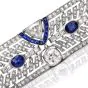 Antique Art Deco Diamond Sapphire Platinum Pin Brooch