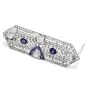 Antique Art Deco Diamond Sapphire Platinum Pin Brooch