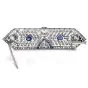 Antique Art Deco Diamond Sapphire Platinum Pin Brooch