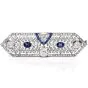 Antique Art Deco Diamond Sapphire Platinum Pin Brooch