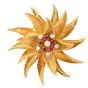 Hammerman Vintage Diamond Ruby Floral Pinwheel 18K Brooch Pin