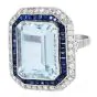 Estate 11.50cts Aquamarine Sapphire Platinum Cocktail Ring|Dover Jewelry|
