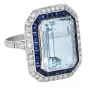 Estate 11.50cts Aquamarine Sapphire Platinum Cocktail Ring|Dover Jewelry|