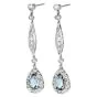 Estate Aquamarine Diamond Platinum Tear Drop Earrings