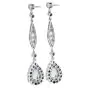 Estate Aquamarine Diamond Platinum Tear Drop Earrings