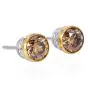 Fancy Brown Yellow Diamond 18K Gold Stud Earrings |Dover Jewelry|