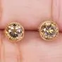 Fancy Brown Yellow Diamond 18K Gold Stud Earrings |Dover Jewelry|