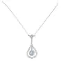 Estate Aquamarine Diamond Teardrop Platinum Necklace|Dover Jewelry|