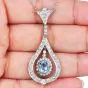 Estate Aquamarine Diamond Teardrop Platinum Necklace|Dover Jewelry|