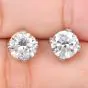 GIA 3.43 carats Natural Diamond J/VS1 18K Gold Brilliant Round Classic Stud Earrings |DoverJewelry|