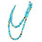 Vintage Turquoise 18K Gold GIA-Bead Spacers Necklace